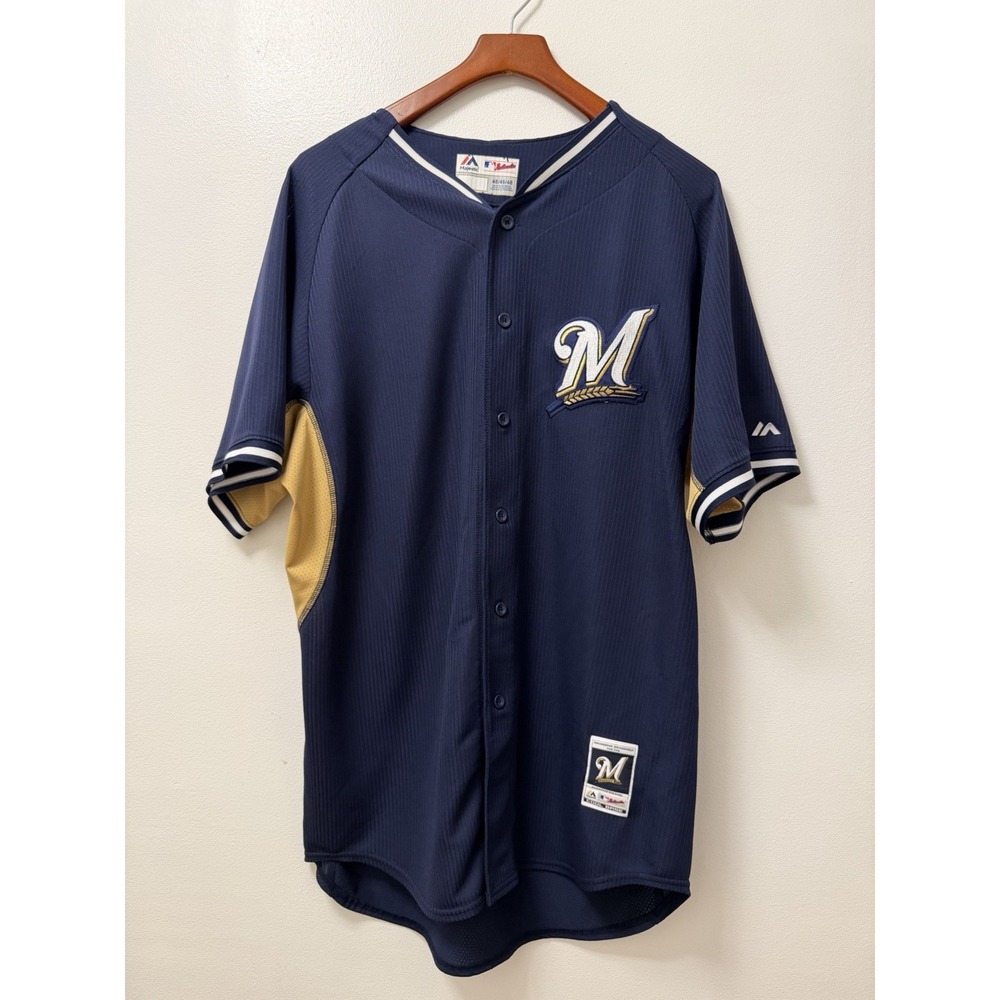 Milwaukee Brewers Cool Base Batting Practice Jersey Men's Size 48 Old Logo XL